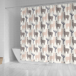 Llama Alpaca Pattern Shower Curtain Fulfilled In US