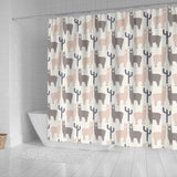 Llama Alpaca Pattern Shower Curtain Fulfilled In US