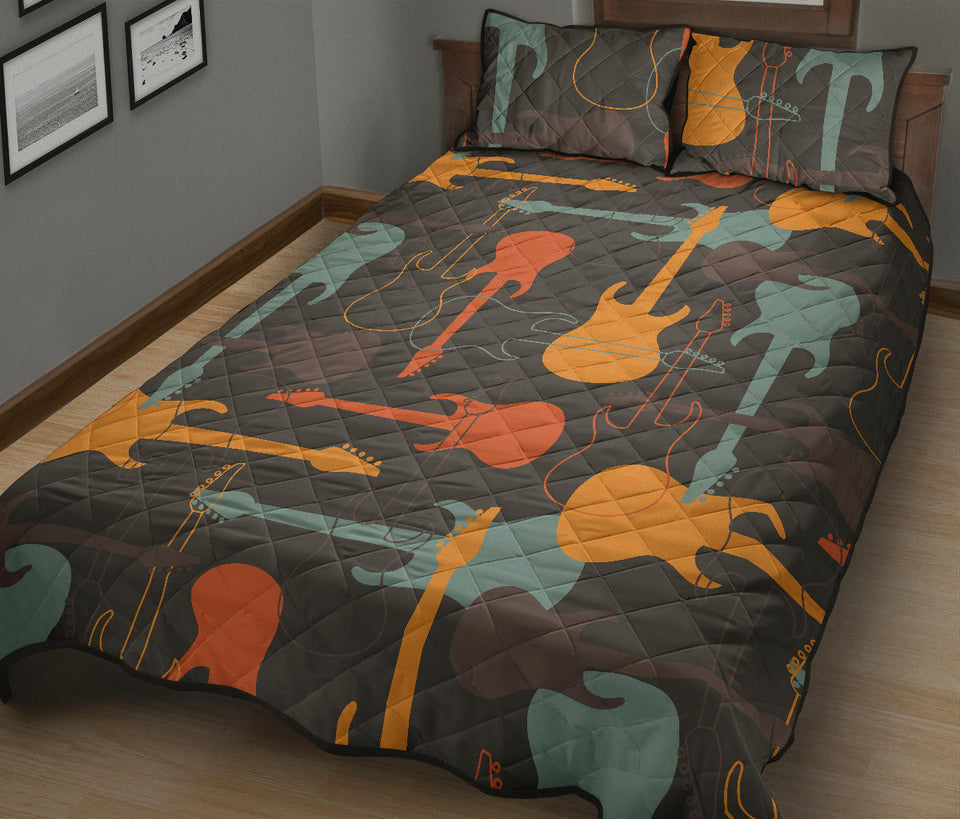 electric guitars pattern Quilt Bed Set