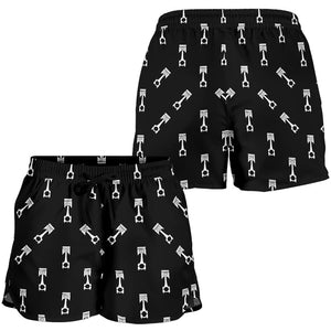 Engine Piston Black Theme Pattern Print Design 03 Women Shorts