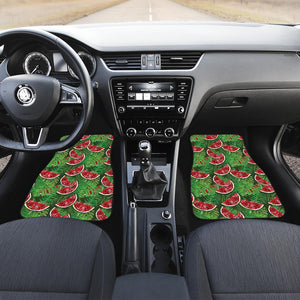 Watermelons Tropical Palm Leaves Pattern Background Front Car Mats