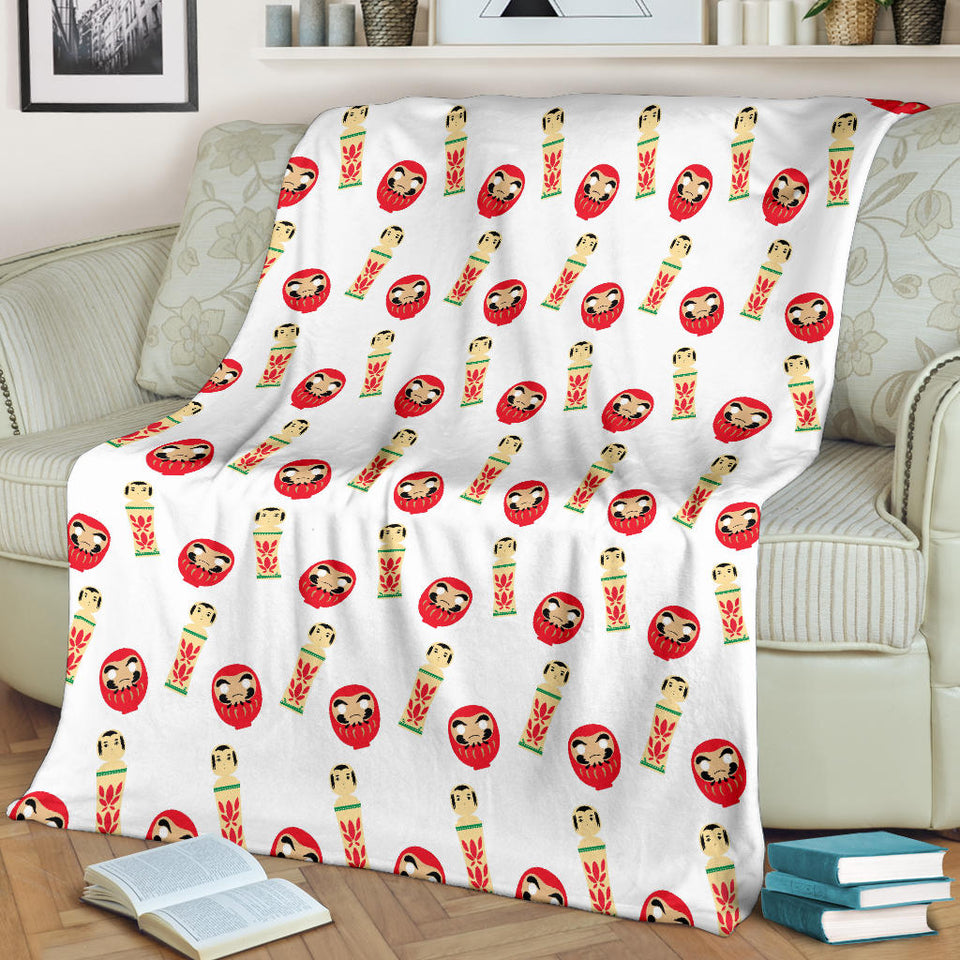 Daruma Japanese Wooden Doll Premium Blanket