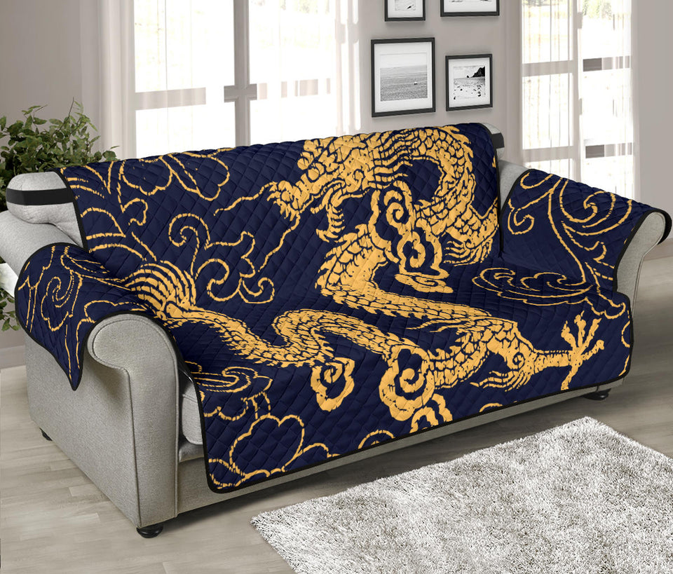 Gold dragon pattern Sofa Cover Protector