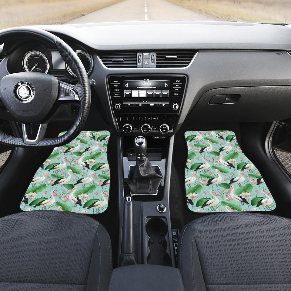 Pelican Pattern Print Design 01 Front and Back Car Mats