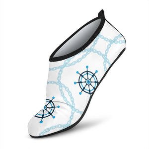 Nautical Steering Wheel Chain Aqua Shoes