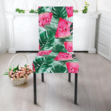 Watermelons Tropical Palm Leaves Pattern Dining Chair Slipcover