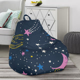Space Pattern With Planets, Comets, Constellations And Stars Bean Bag Cover