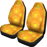 Sun Orange Background  Universal Fit Car Seat Covers
