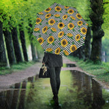 Sunflowers Ribbon Background Umbrella
