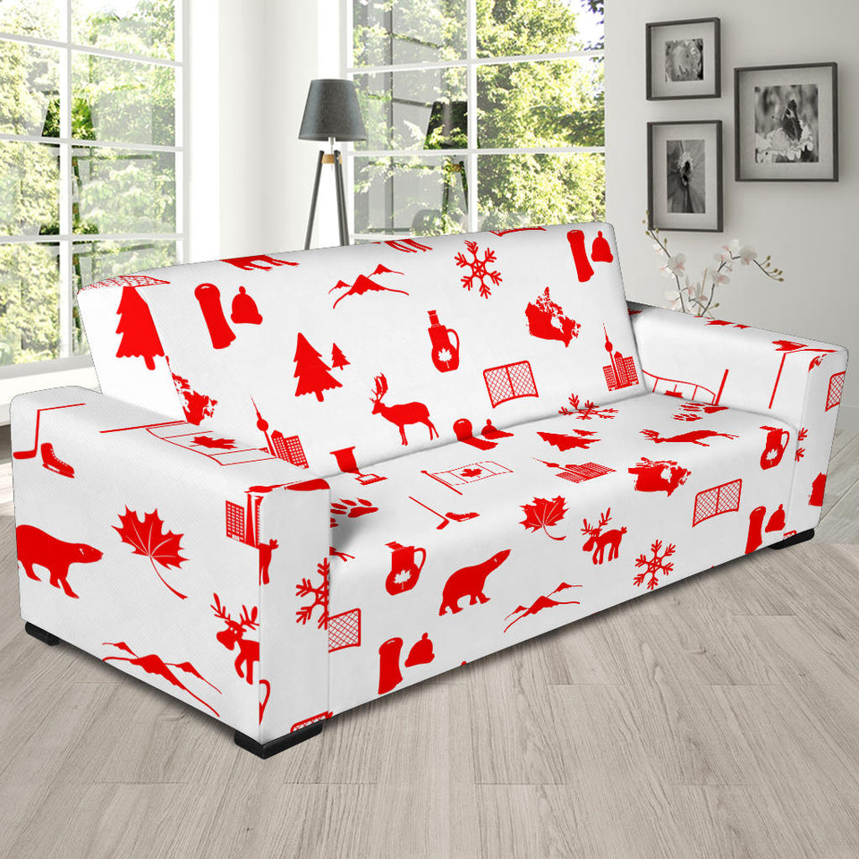 Canada Pattern Print Design 04 Sofa Slipcover