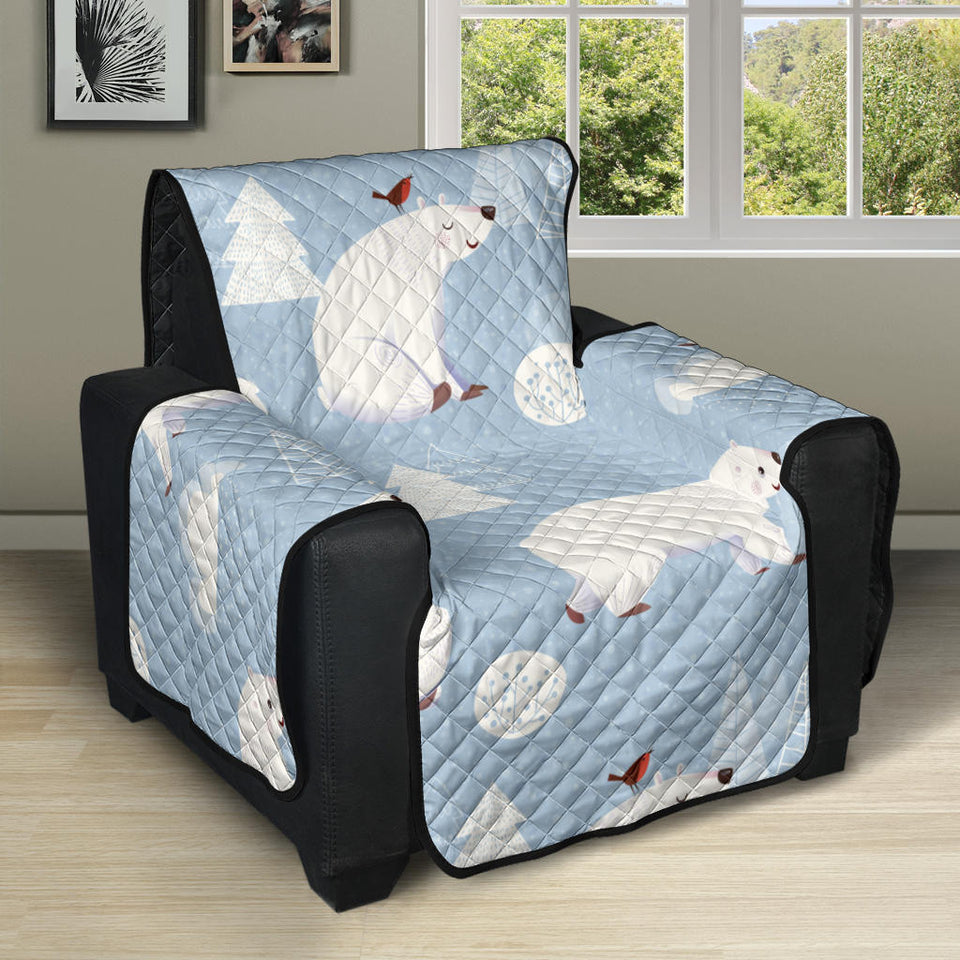 Cute polar bears Christmas decoration pattern Recliner Cover Protector