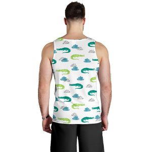 watercolor crocodile pattern Men Tank Top