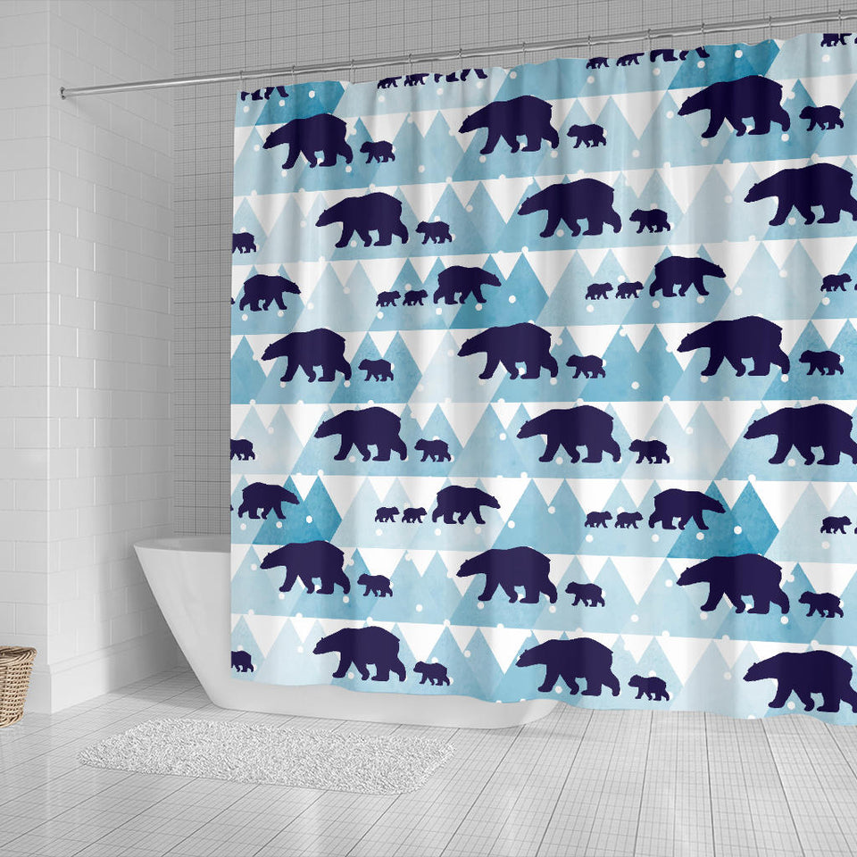 Polar Bear Winter Snow Pattern Shower Curtain Fulfilled In US