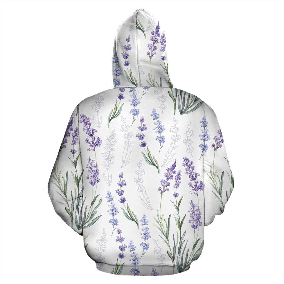 Hand Painting Watercolor Lavender Men Women Pullover Hoodie