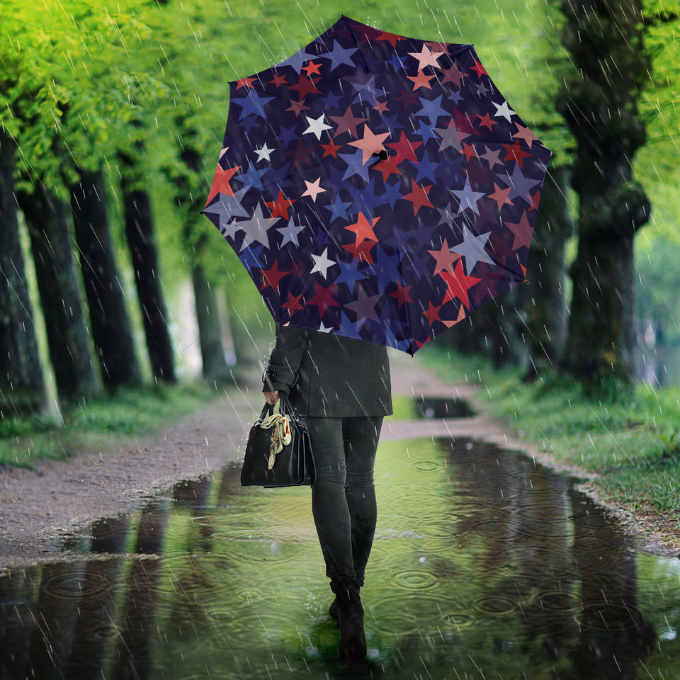 Red Blue Star Pattern Umbrella