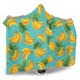Banana Palm Leaves Pattern Background Hooded Blanket