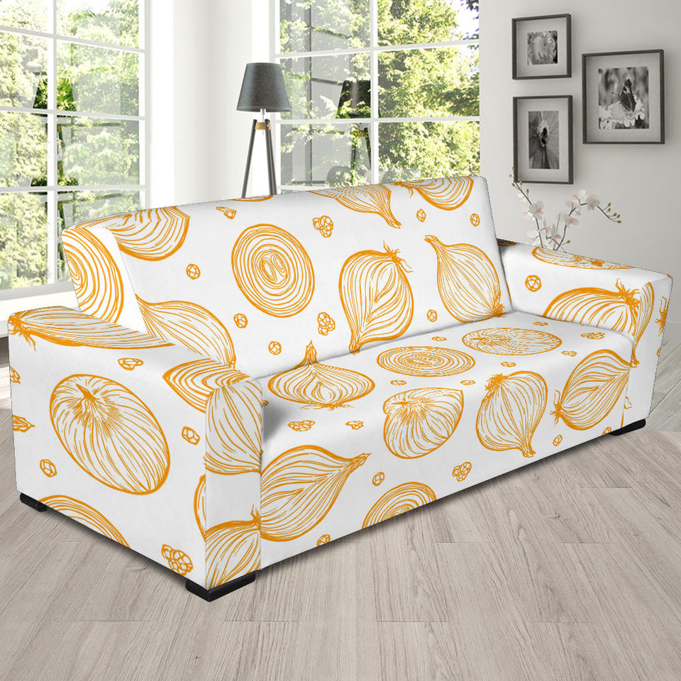 Hand Drawn Onion Pattern Sofa Slipcover