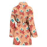Camper Van Pattern Print Design 03 Women's Bathrobe