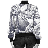 Guava Tropical Hand Drawn Pattern Women'S Bomber Jacket