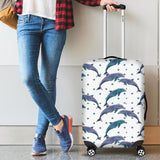 Dolphins Pattern Dotted Background Cabin Suitcases Luggages
