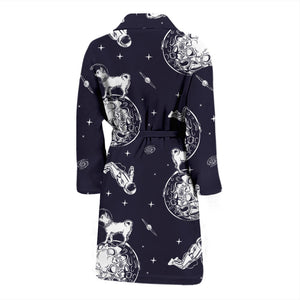 Chihuahua Space Helmet Astronaut Pattern Men'S Bathrobe