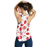 watercolor hand drawn beautiful strawberry pattern Women Racerback Tank Top
