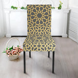 Arabic Star Gold Pattern Dining Chair Slipcover