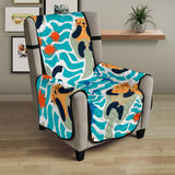 Cute sea otters fishe sea urchin pattern Chair Cover Protector