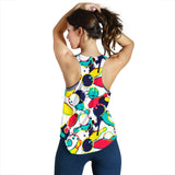 watercolor bowling ball pins Women Racerback Tank Top