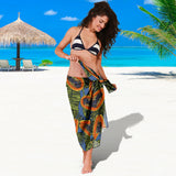 Colorful Papaya Tropical Leaves Sarong
