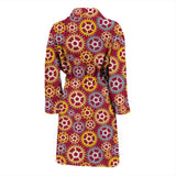 Gear Pattern Print Design 04 Men's Bathrobe