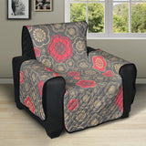 Red gold Sakura cherry blossom gray background Recliner Cover Protector