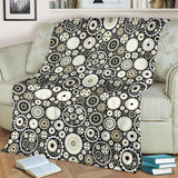 Gear Pattern Print Design 02 Premium Blanket