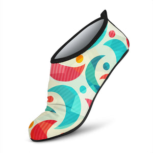 Colorful Moon Pattern Aqua Shoes