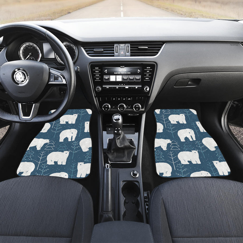 Polar Bear Mother Her Child Pattern Front And Back Car Mats