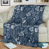 Coral Reef Pattern Print Design 05 Premium Blanket