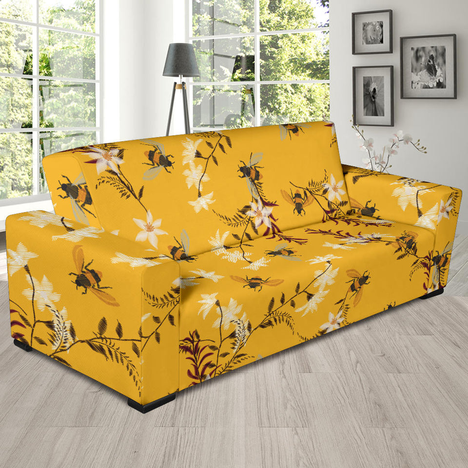 Bee Flower Pattern Sofa Slipcover