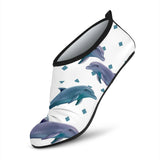 Dolphins Pattern Dotted Background Aqua Shoes