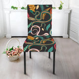 Colorful Snake Plant Pattern Dining Chair Slipcover