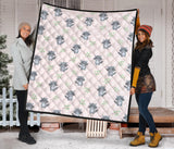 Cute Raccoons Leaves Pattern Premium Quilt