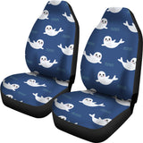 Cute White Baby Sea Lion Seal Pattern  Universal Fit Car Seat Covers