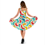 Colorful Moon Pattern Sleeveless Midi Dress