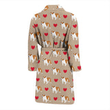English Bulldog Pattern Print Design 05 Men's Bathrobe