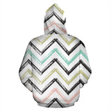 Zigzag  Chevron Paint Pattern Zip Up Hoodie