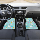 Llama Alpaca Cactus Leaves Pattern Front And Back Car Mats