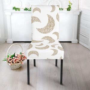 Cool Gold Moon Abstract Pattern Dining Chair Slipcover