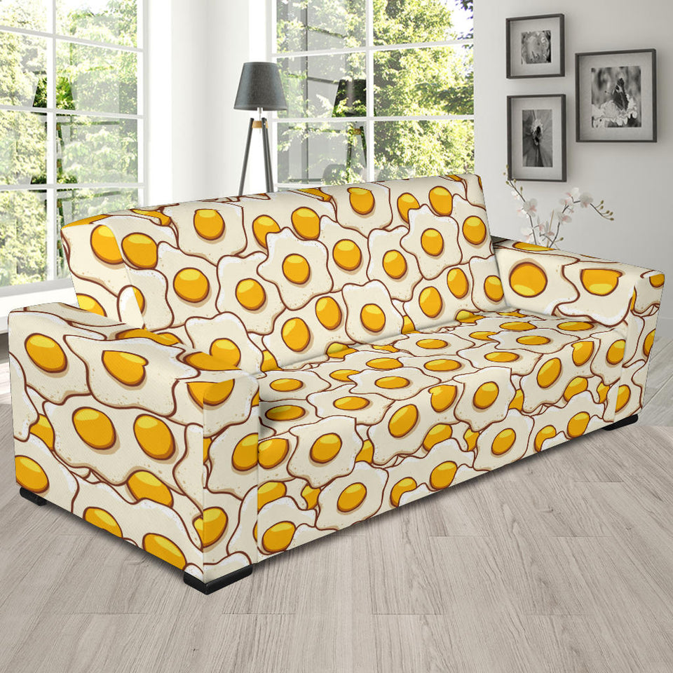 Fried Eggs Pattern Print Design 02 Sofa Slipcover