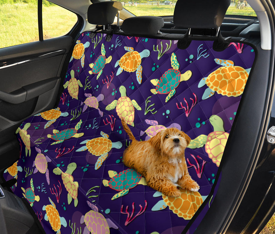 Colorful Sea Turtle Pattern Dog Car Seat Covers
