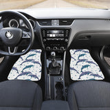 Dolphins Pattern Dotted Background Front And Back Car Mats