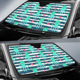 Cute Octopuses Heart Striped Background Car Sun Shade